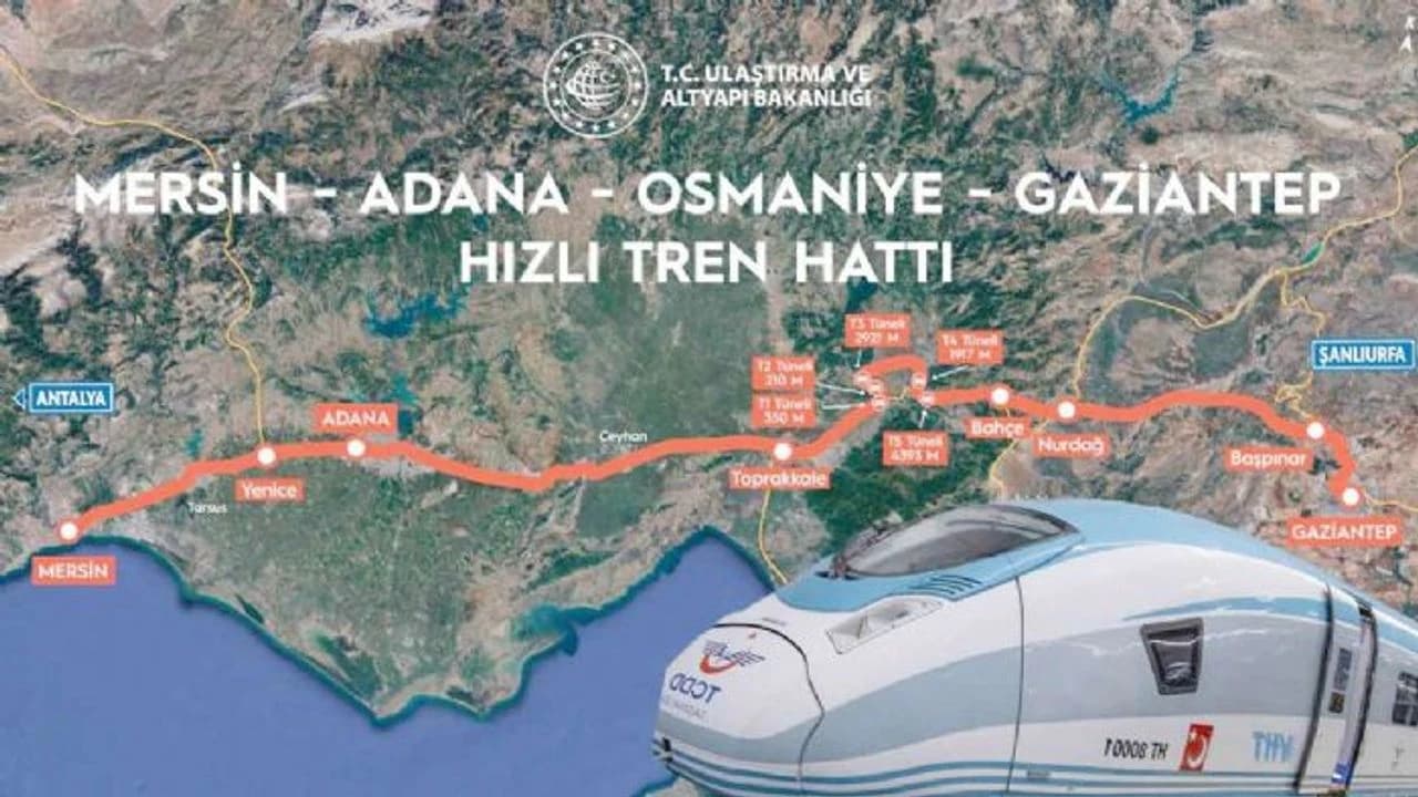 Mersin-Gaziantep Hızlı Tren Hattı İle Ulaşımda Yeni Dönem Başlıyor