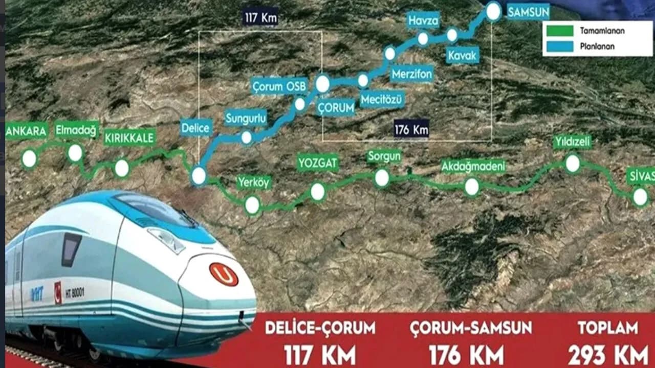 Ankara-Samsun Arası Hızlı Tren ile 2 Saat 20 Dakikaya Düşecek