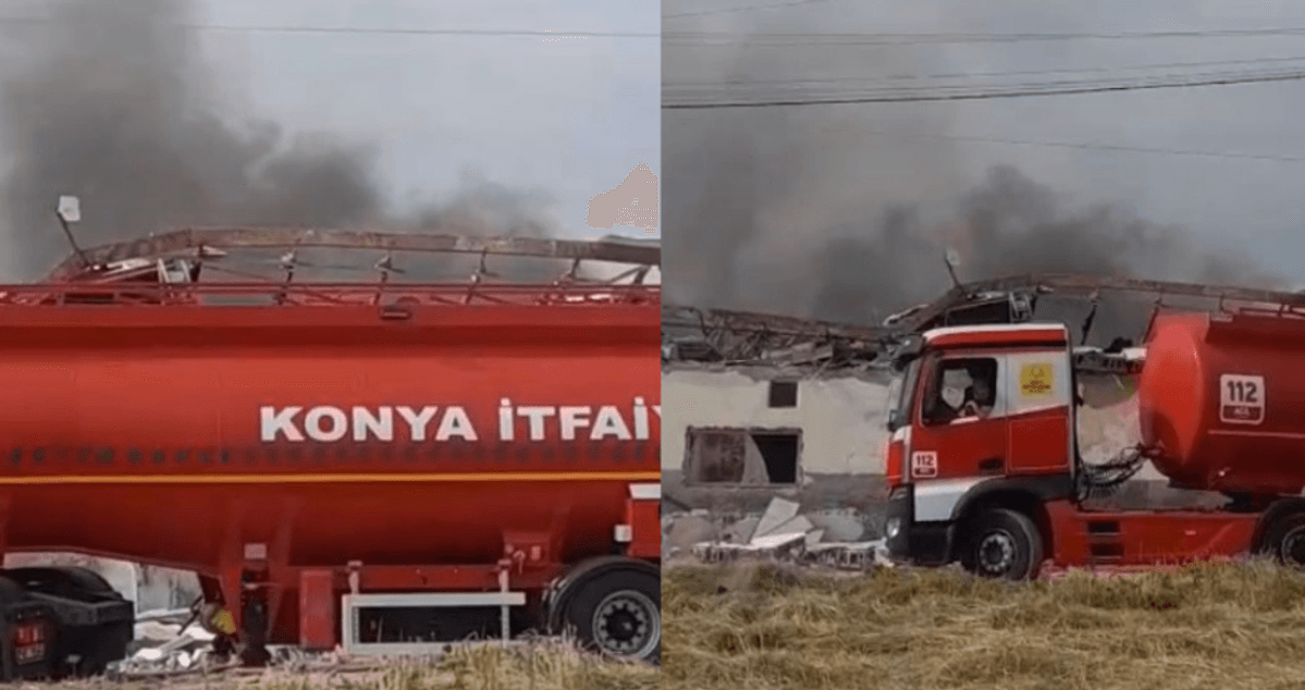 Konya'da Havai Fişek Deposu Alev Aldı, Patlamalar Yaşandı