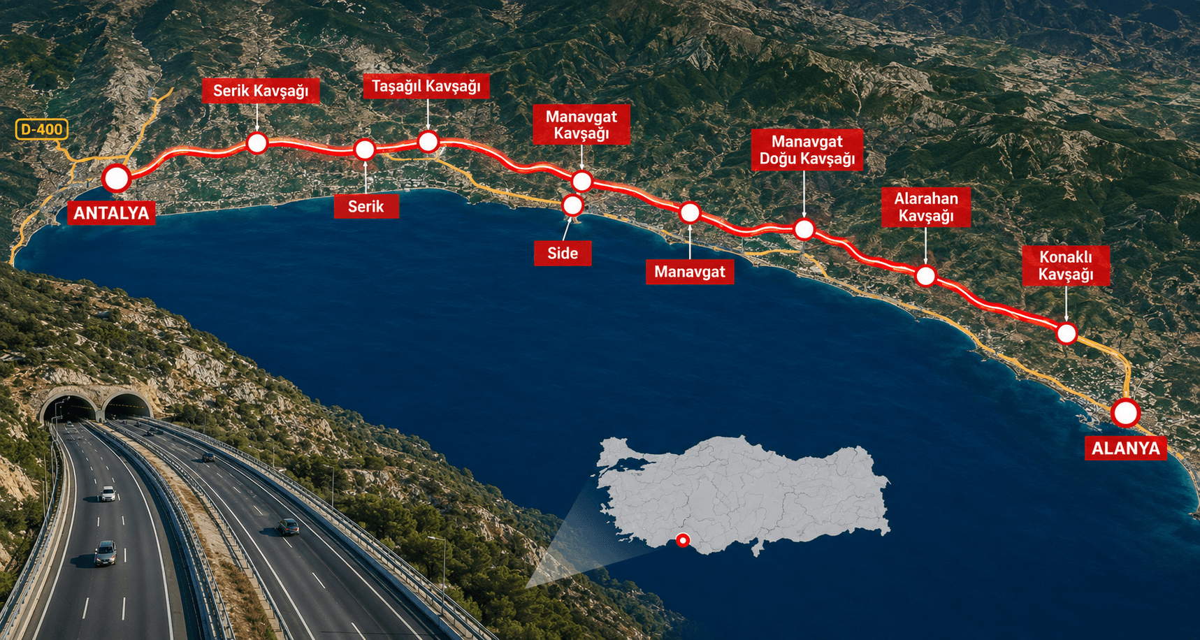 Antalya-Alanya Arası Kaç Dakikaya Düşecek? İşte Detaylar