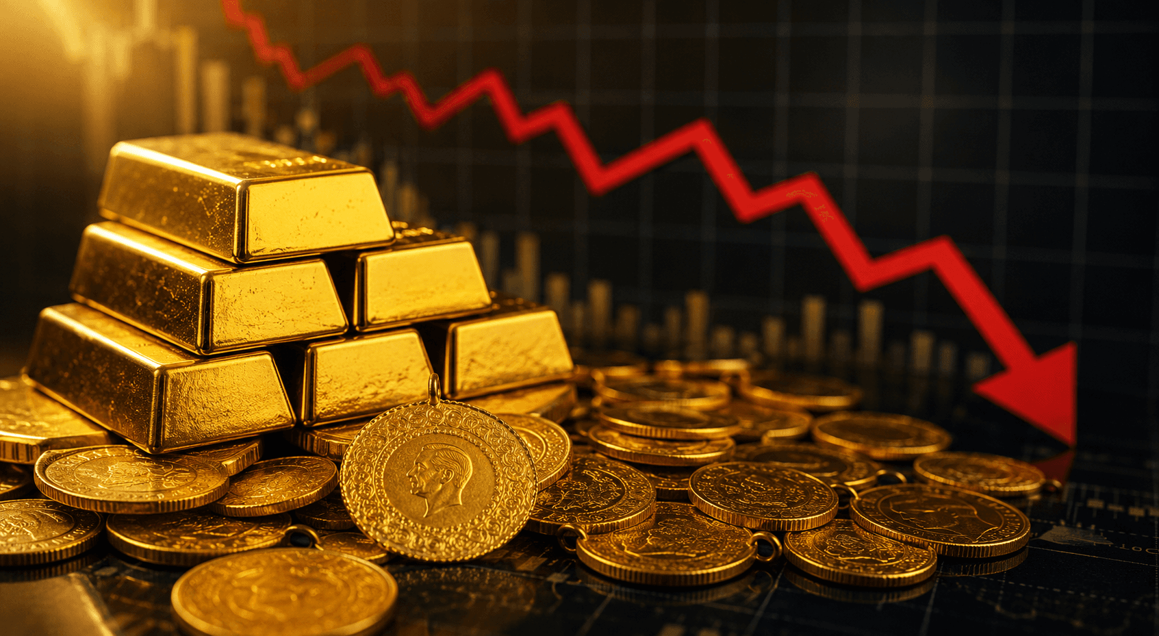 Altın Fiyatları Düşüşte! Gram Altında Yeni Seviye