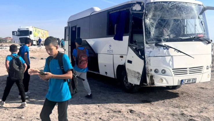 Konya Ereğli’de Faciadan Dönüldü: Öğrenci Servisi ile TIR Çarpıştı