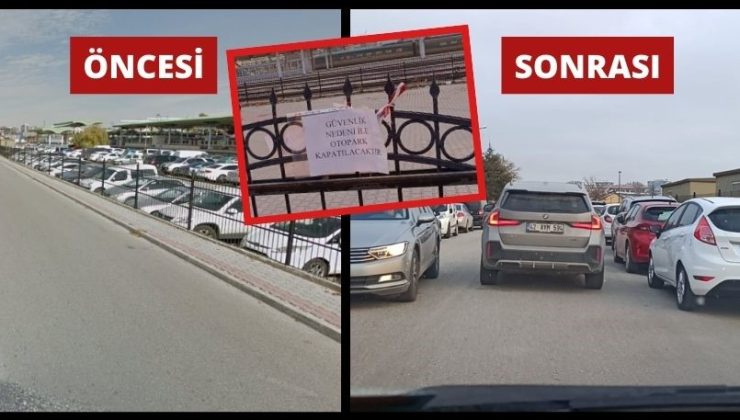 Konya Gar Otoparkı Kapandı, Trafik Çilesi Başladı!