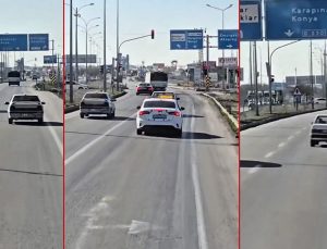 Konya’da Trafik Magandası Polisi Peşine Taktı!